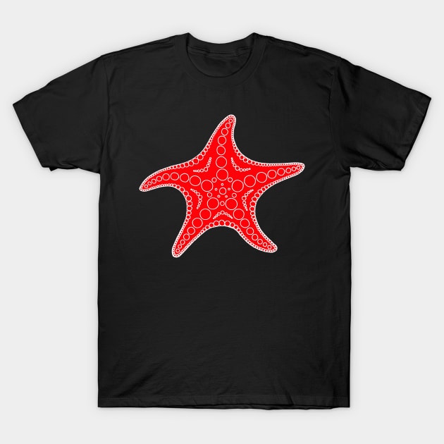 Starfish (white/red) T-Shirt by calenbundalas